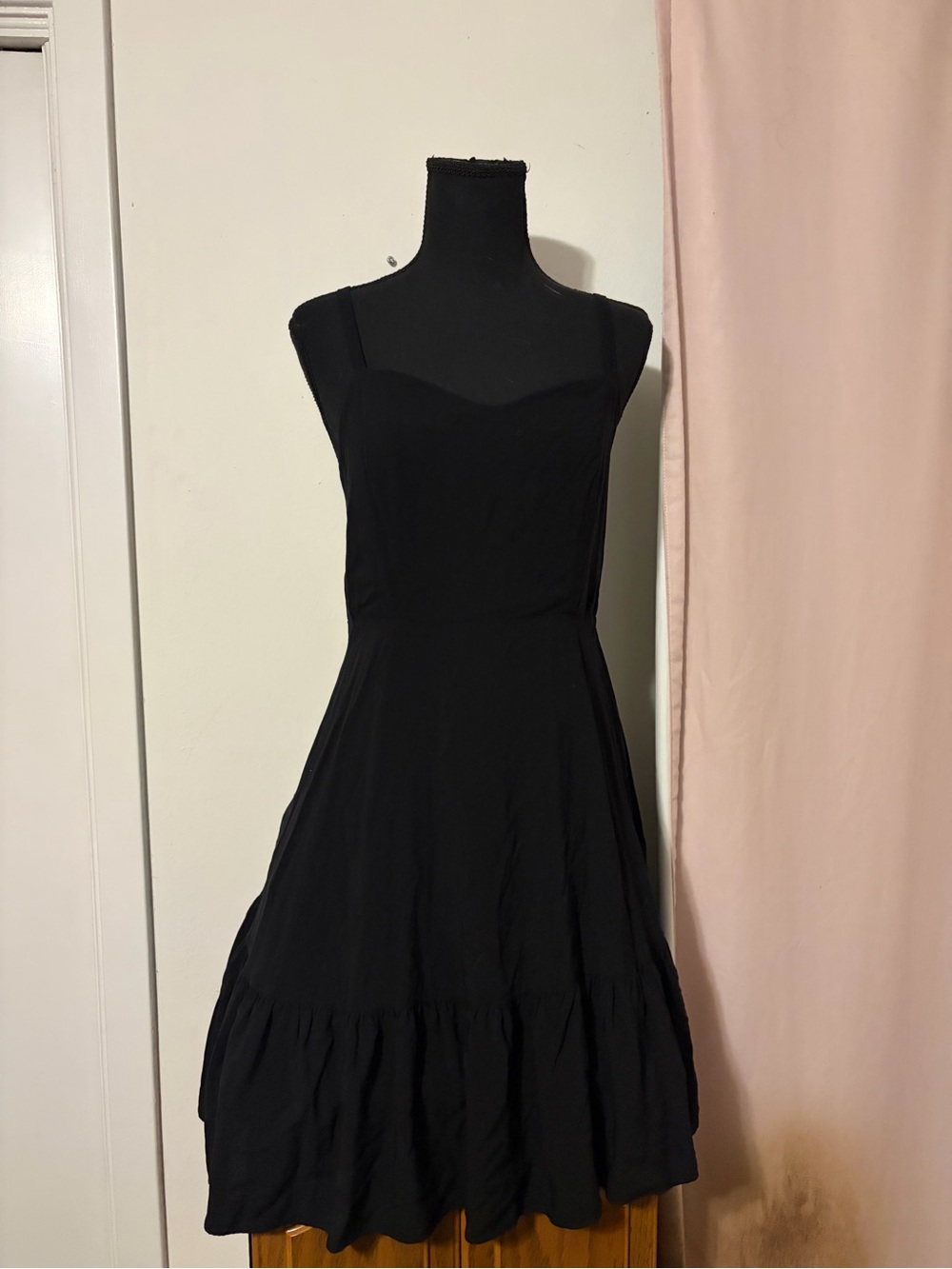 Old Navy Black Midi Dress with Sweetheart Neckline